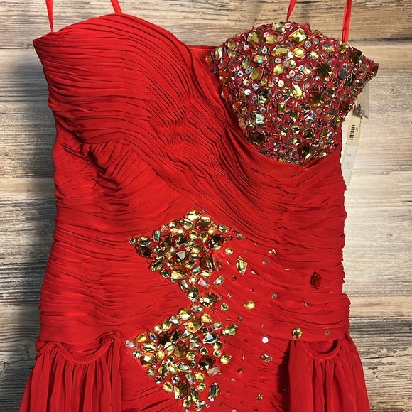 Bari Jay Red Convertible Prom Dress Size 0 NWT - Picture 2 of 7